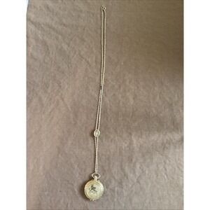 Vtg 1950's Max Factor Goldtone Locket With Chain 'Precious Time' Creme Perfume